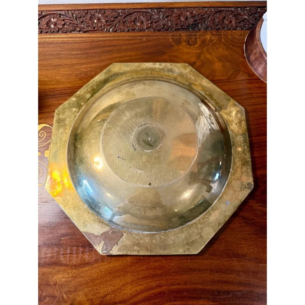 Vintage Brass Vanity‎ Tray • Bird Motif • Chinoiserie Decor